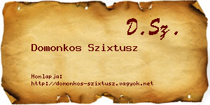 Domonkos Szixtusz névjegykártya